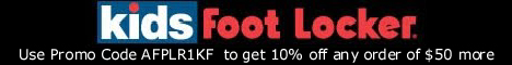 Get 10% off any order of $50 more at Kidsfootlocker.com